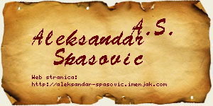 Aleksandar Spasović vizit kartica